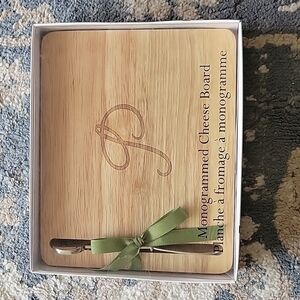 INDIGO Monogrammed Cheese Board